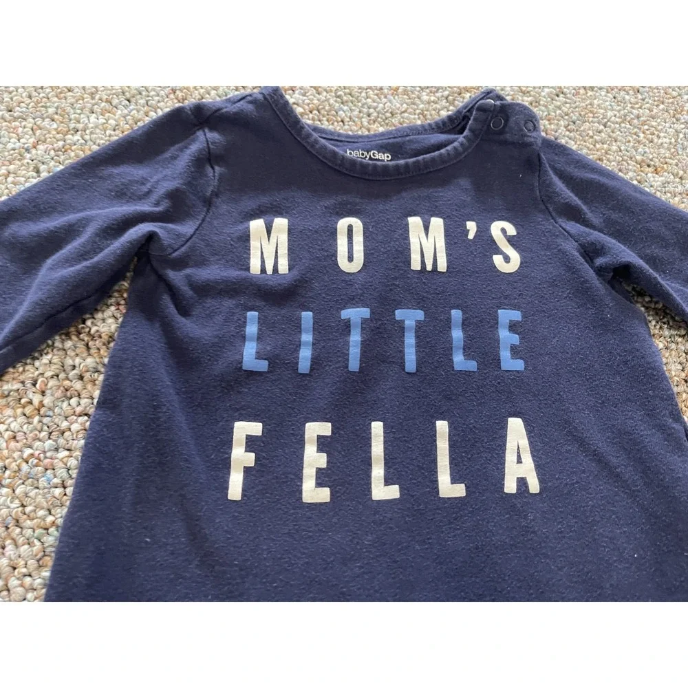 Baby Gap Mom's Little Fella Blue Romper Boys 6-12M